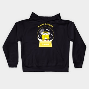 Xmas Season Snow Penguin (Yellow) Kids Hoodie